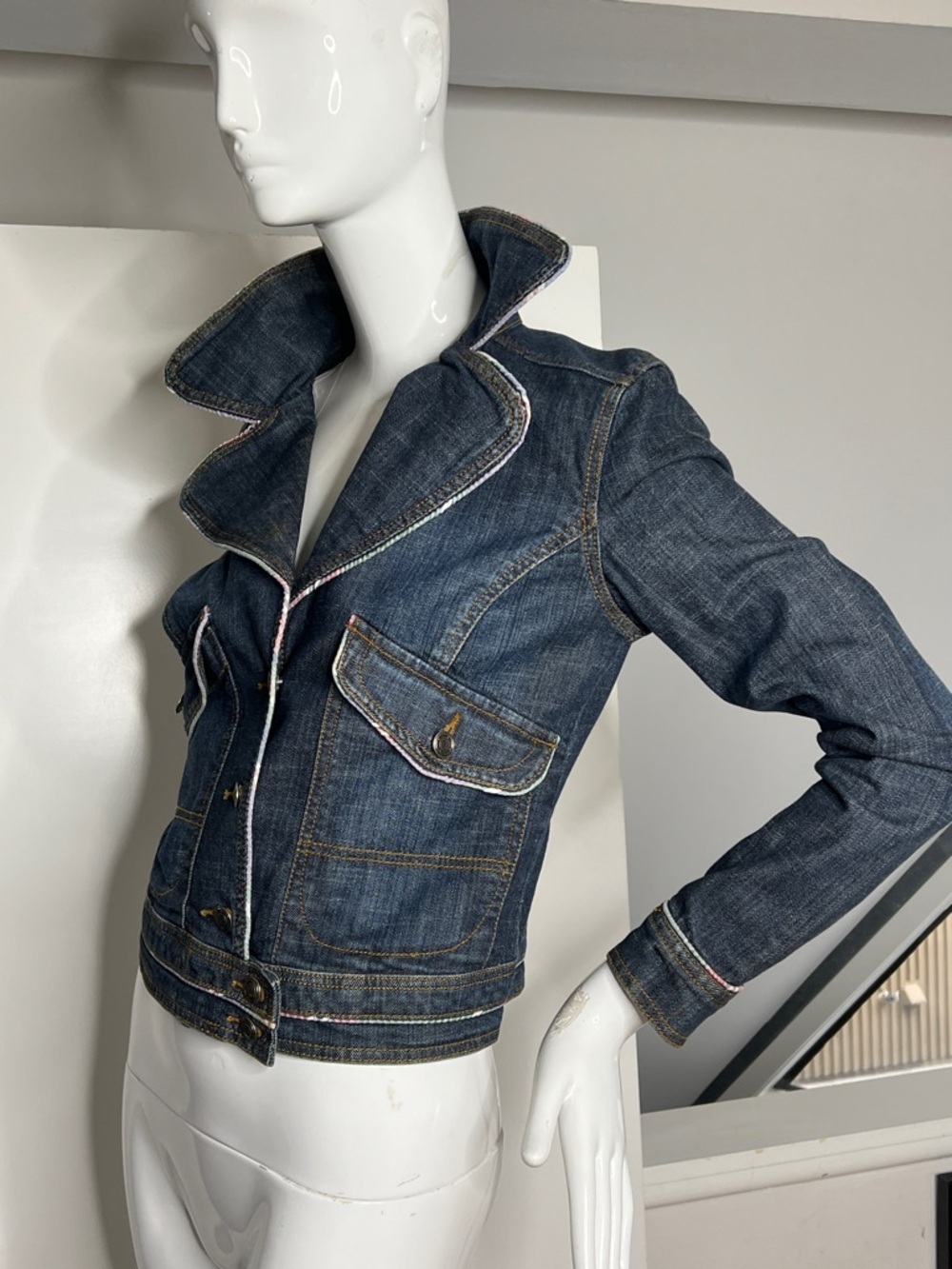 US Polo Assn Sz S Cropped Cotton Denim Jacket